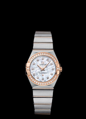 Omega Constellation Quartz 27 Brushed Stainless Steel / Red Gold / Diamond / MOP