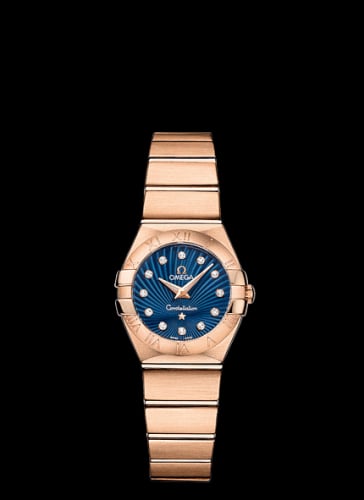 Omega Constellation Quartz 24 Brushed Red Gold / Blue Supernova