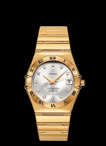 Omega Constellation Co-Axial 35.5 Yellow Gold / Silver / Olympic Beijing 2008