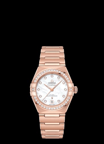 Omega Constellation Manhattan 29 Co-Axial Master Chronometer Sedna Gold / MOP / Diamond