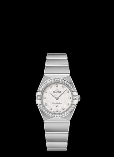 Omega Constellation Manhattan 25 Quartz Stainless Steel / Silver Silk / Diamond