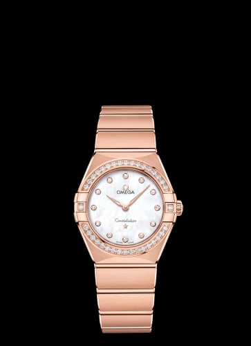 Omega Constellation Manhattan 28 Quartz Sedna Gold / MOP / Diamond