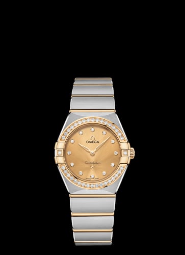 Omega Constellation Manhattan 28 Quartz Stainless Steel / Yellow Gold / Champagne-Diamond / Diamond