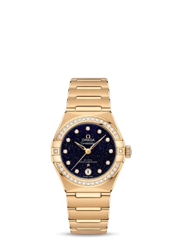 Omega Constellation Manhattan 29 Co-Axial Master Chronometer Yellow Gold / Aventurine / Diamond