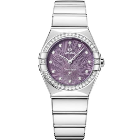 Omega Constellation Manhattan 28 Quartz Stainless Steel - Diamond / Purple Supernova