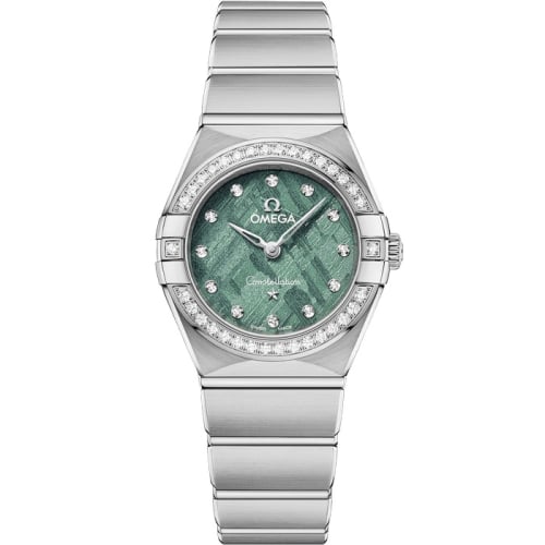 Omega Constellation Manhattan 25 Quartz Stainless Steel - Diamond / Green Meteorite