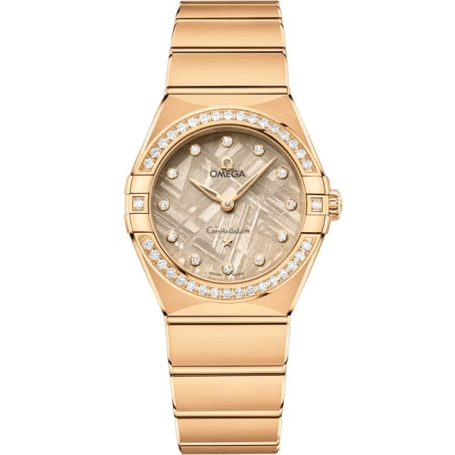 Omega Constellation Manhattan 28 Quartz Yellow Gold - Diamond / Flaxen Meteorite