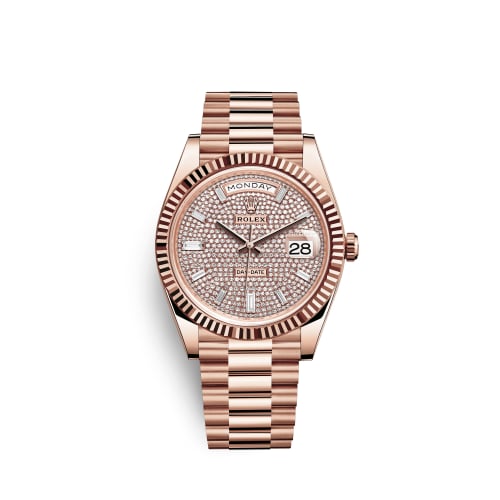 Rolex Day-Date 40 Everose / Paved