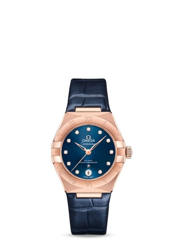 Omega Constellation Manhattan 29 Co-Axial Master Chronometer Sedna Gold / Blue - Diamond