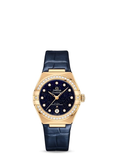 Omega Constellation Manhattan 29 Co-Axial Master Chronometer Yellow Gold / Diamond / Aventurine