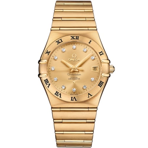 Omega Constellation Co-Axial 35.5 Yellow Gold / Champagne - Diamond