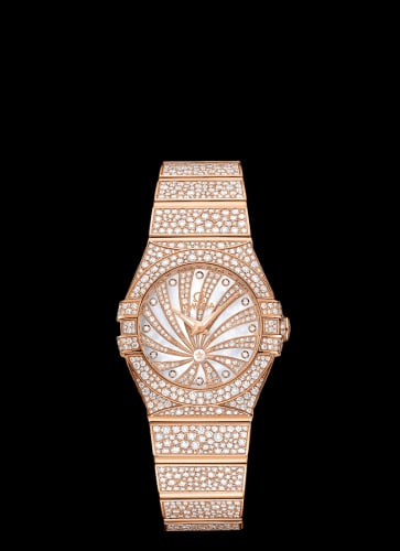 Omega Constellation Quartz 27 Polished Red Gold / Snow / Diamond Supernova