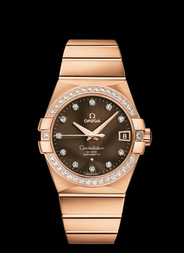 Omega Constellation Co-Axial 38 Red Gold / Diamond / Brown