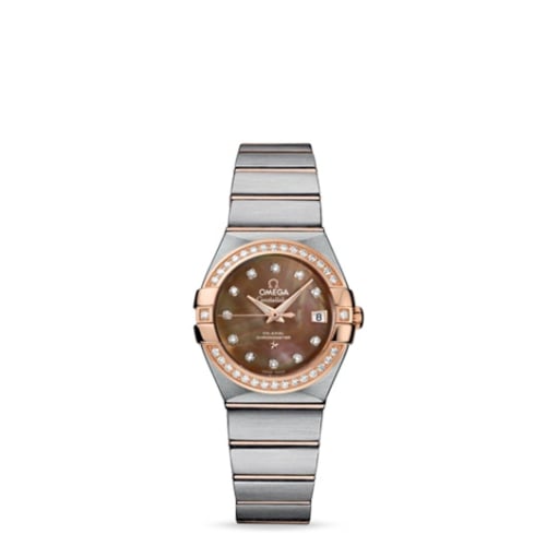 Omega Constellation Co-Axial 27 Brushed Stainless Steel / Red Gold / Diamond / Brown MOP