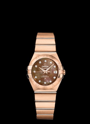Omega Constellation Co-Axial 27 Brushed Red Gold / Brown MOP