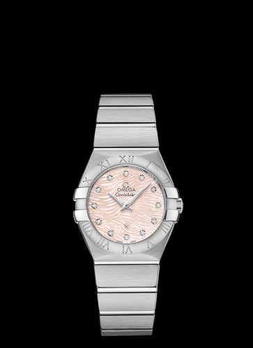 Omega Constellation Quartz 27 Brushed Stainless Steel / Pink / MOP