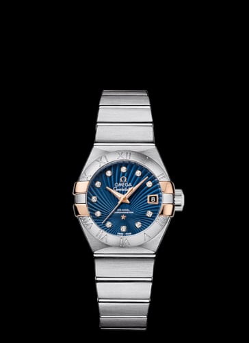 Omega Constellation Co-Axial 27 Brushed Stainless Steel / Red Gold Claws / Blue Supernova