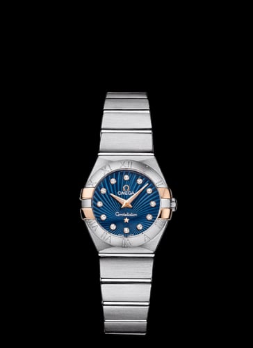 Omega Constellation Quartz 24 Brushed Stainless Steel / Gold Claws / Blue Supernova