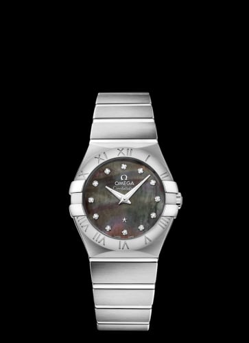 Omega Constellation Quartz 27 Brushed Stainless Steel / Tahiti MOP