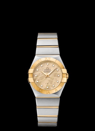 Omega Constellation Quartz 27 Brushed Stainless Steel / Yellow Gold / Champagne MOP