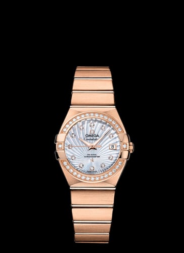 Omega Constellation Co-Axial 27 Brushed Red Gold / Diamond / MOP Supernova