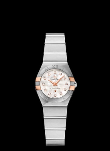 Omega Constellation Quartz 24 Brushed Stainless Steel / Red Gold Claws / Diamond MOP
