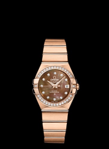 Omega Constellation Co-Axial 27 Brushed Red Gold / Diamond / Brown MOP