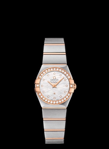 Omega Constellation Quartz 24 Brushed Stainless Steel / Red Gold / Diamond / Wavy MOP