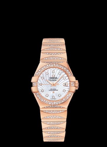 Omega Constellation Co-Axial 27 Polished Red Gold / Waxing Moon Snow / MOP Supernova