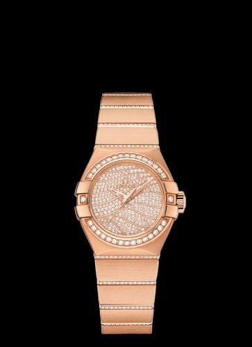 Omega Constellation Co-Axial 27 Brushed Red Gold / Diamond / Diamond Wave