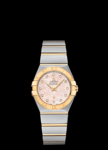 Omega Constellation Quartz 27 Brushed Stainless Steel / Yellow Gold / Pink MOP