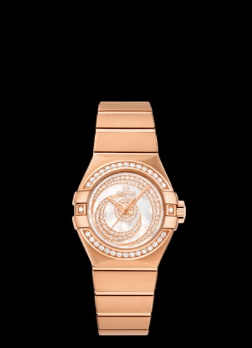 Omega Constellation Co-Axial 27 Brushed Red Gold / Diamond / Diamond Moon