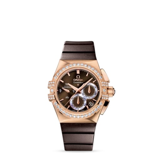 Omega Constellation Co-Axial 35 Chronograph Double Eagle Red Gold / Brown / Rubber
