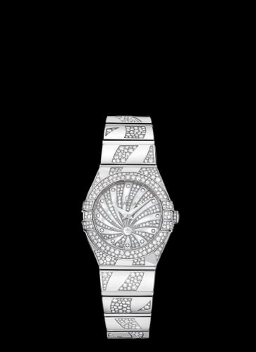 Omega Constellation Quartz 24 Polished White Gold / Snow Supernova / Bracelet
