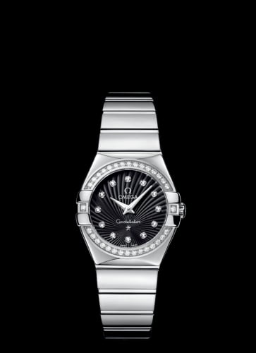 Omega Constellation Quartz 27 Polished Stainless Steel / Diamond / Black Supernova