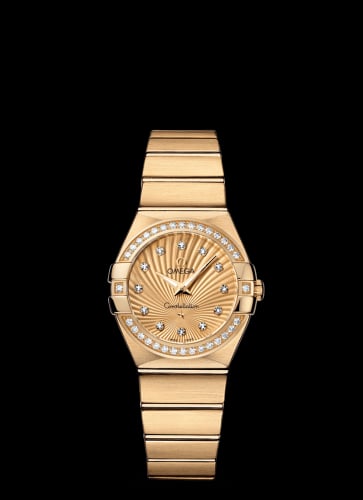 Omega Constellation Quartz 27 Brushed Yellow Gold / Diamond / Champagne Supernova