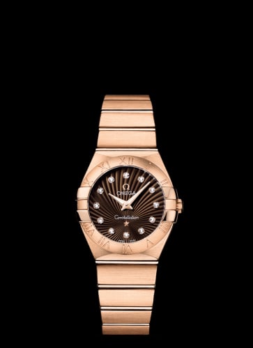 Omega Constellation Quartz 27 Brushed Red Gold / Brown Supernova