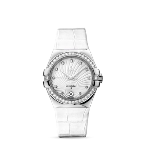Omega Constellation Quartz 35 Stainless Steel / Diamond / White Supernova / Alligator