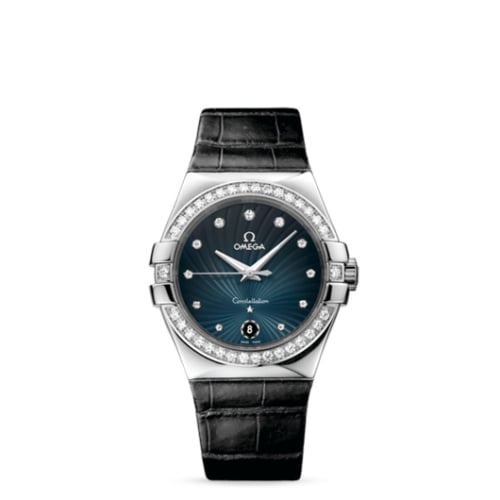 Omega Constellation Quartz 35 Stainless Steel / Diamond / Grey Supernova / Alligator