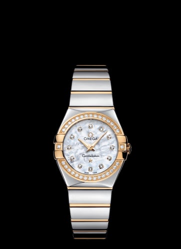 Omega Constellation Quartz 27 Polished Stainless Steel / Yellow Gold / Diamond / MOP