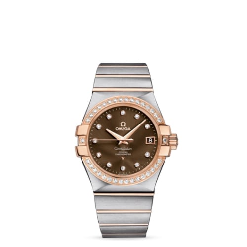Omega Constellation Co-Axial 35 Stainless Steel / Red Gold / Diamond / Brown