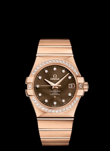 Omega Constellation Co-Axial 35 Red Gold / Diamond / Brown