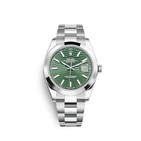 Rolex Datejust 41 Stainless Steel Smooth / Oyster / Green - Fluted