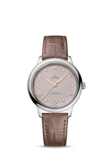 Omega De Ville Master Chronometer 34 Stainless Steel / Rose - Grey - Diamond