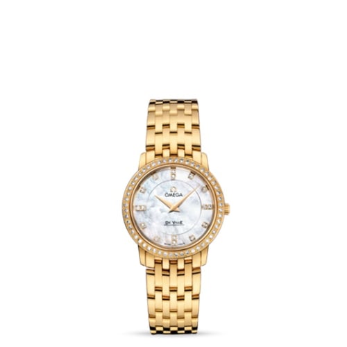 Omega De Ville Prestige Quartz 27 Yellow Gold Diamond / MOP Diamond / Bracelet