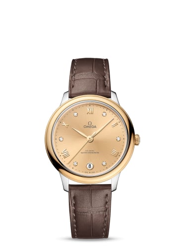 Omega De Ville Master Chronometer 34 Stainless Steel - Yellow Gold / Champagne - Diamond