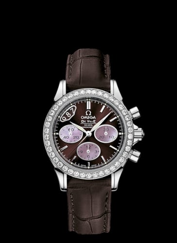 Omega De Ville Co-Axial 35 Chronograph Stainless Steel Diamond / Brown / Strap