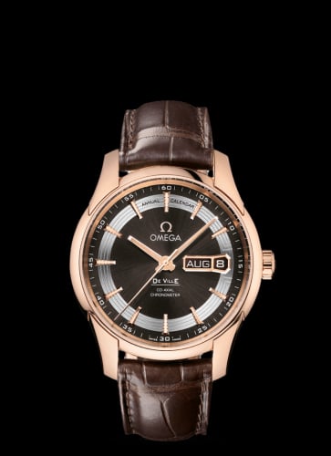 Omega De Ville Hour Vision Co-Axial Annual Calendar Red Gold / Brown / Alligator