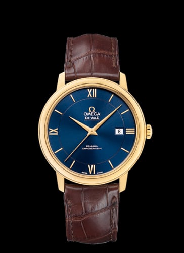 Omega De Ville Prestige Co-Axial 39.5 Yellow Gold / Blue