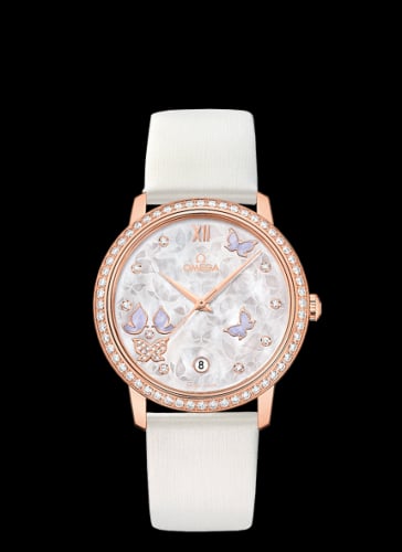 Omega De Ville Prestige Co-Axial 36.8 Red Gold / MOP Butterfly / Diamond